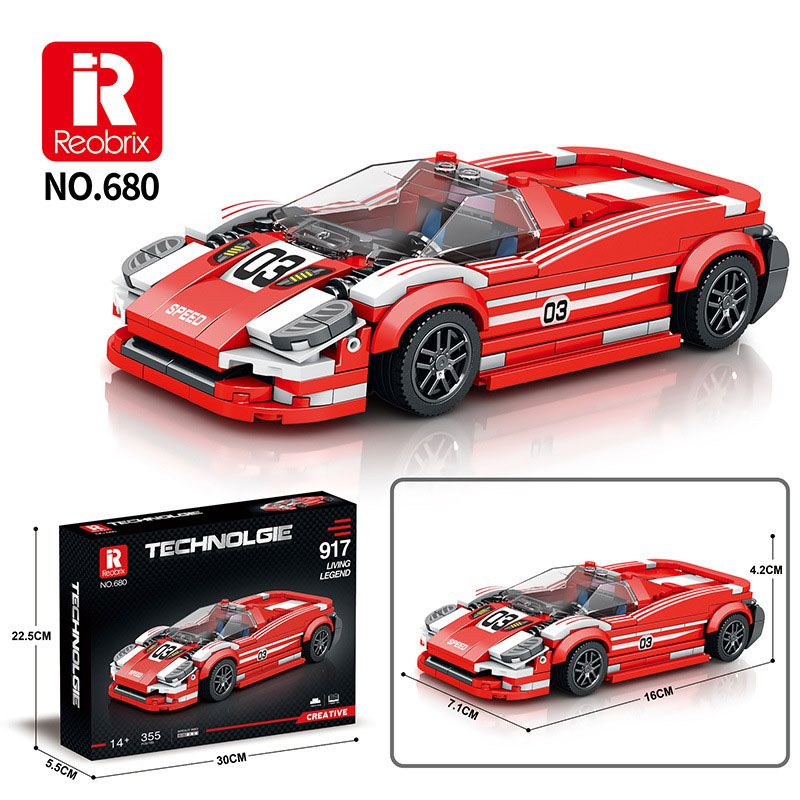 REOBRIX 680 non  PORSCHE 917 bộ đồ chơi xếp lắp ráp ghép mô hình Speed Champions Racing Cars Đua Xe Công Thức 355 khối