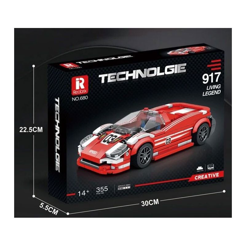 REOBRIX 680 non  PORSCHE 917 bộ đồ chơi xếp lắp ráp ghép mô hình Speed Champions Racing Cars Đua Xe Công Thức 355 khối