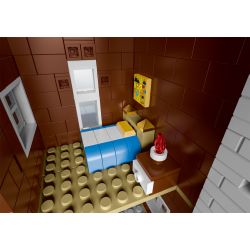 MorkModel 031073 Mork Model 031073 non  BIỆT THỰ NHÀ GỖ bộ đồ chơi xếp lắp ráp ghép mô hình FOREST CABIN 1668 khối