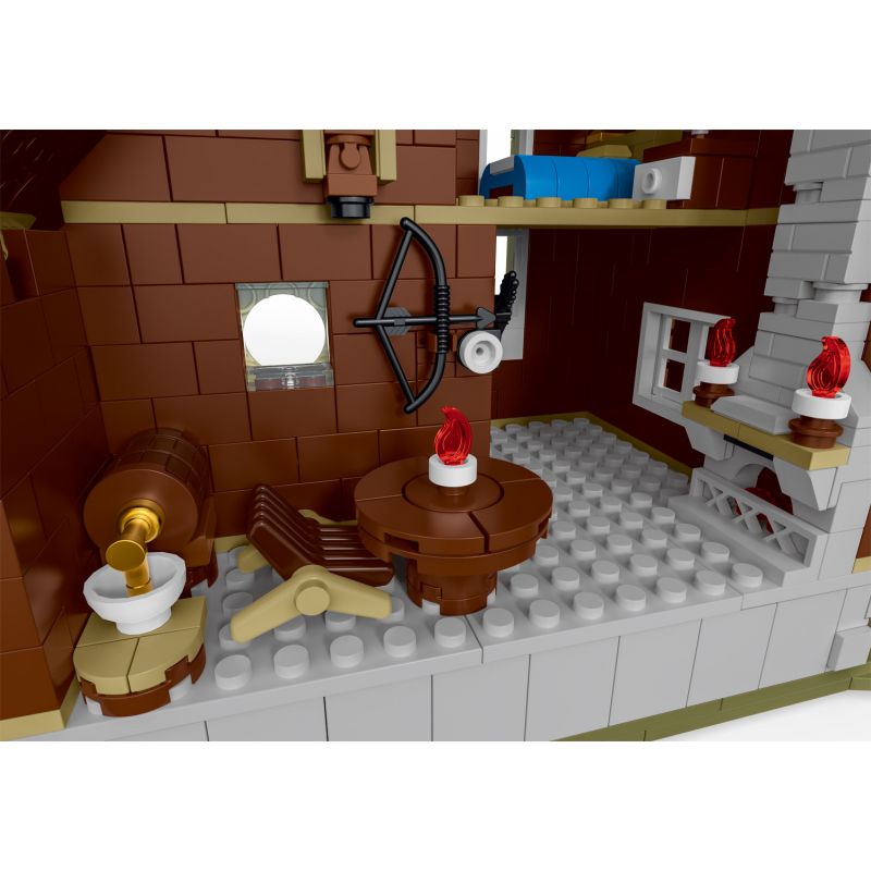 MorkModel 031073 Mork Model 031073 non  BIỆT THỰ NHÀ GỖ bộ đồ chơi xếp lắp ráp ghép mô hình FOREST CABIN 1668 khối