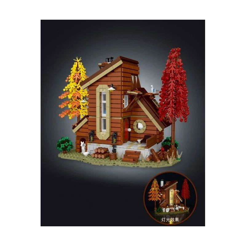 MorkModel 031073 Mork Model 031073 non  BIỆT THỰ NHÀ GỖ bộ đồ chơi xếp lắp ráp ghép mô hình FOREST CABIN 1668 khối