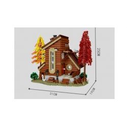 MorkModel 031073 Mork Model 031073 non  BIỆT THỰ NHÀ GỖ bộ đồ chơi xếp lắp ráp ghép mô hình FOREST CABIN 1668 khối