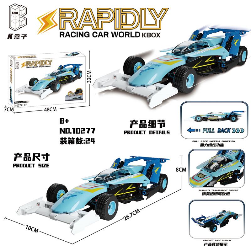 K BOX 10277 non  XE KÉO F1 MÀU XANH LAM bộ đồ chơi xếp lắp ráp ghép mô hình  RAPDLY FORMULA RACING Kỹ Thuật Công Nghệ Cao Mô Hình Phương Tiện