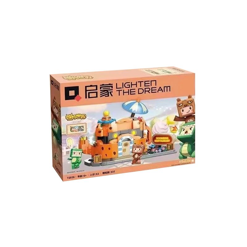 Enlighten 72028 Qman 72028 non  NHÀ HÀNG TRỨNG POPPING bộ đồ chơi xếp lắp ráp ghép mô hình Minecraft Game Xây Dựng 337 khối