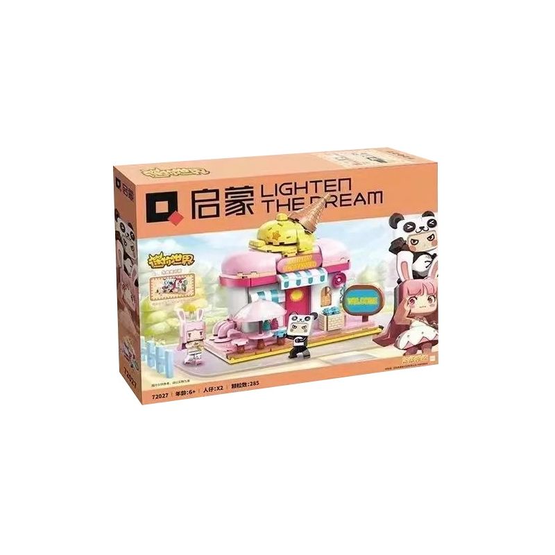 Enlighten 72027 Qman 72027 non  THÀNH PHỐ BĂNG THỎ MEIMEI bộ đồ chơi xếp lắp ráp ghép mô hình Minecraft Game Xây Dựng 285 khối
