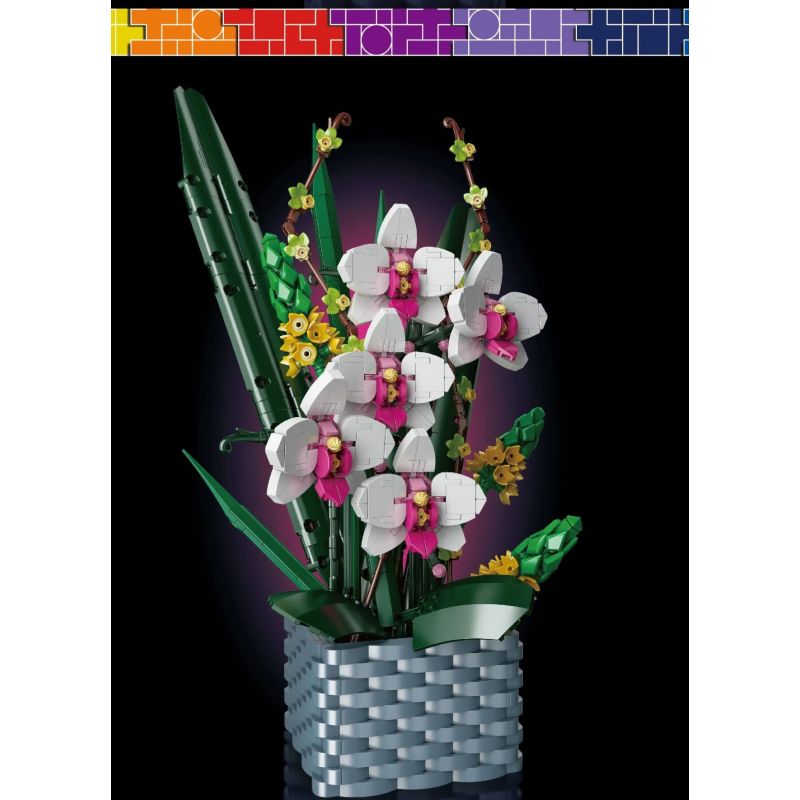 MouldKing 10025 Mould King 10025 non  MÃI BÊN NHAU · LAN HỒ ĐIỆP bộ đồ chơi xếp lắp ráp ghép mô hình Flowers FLOWER WORLD ETERNAL BUTTERFLY Hoa 1158 khối