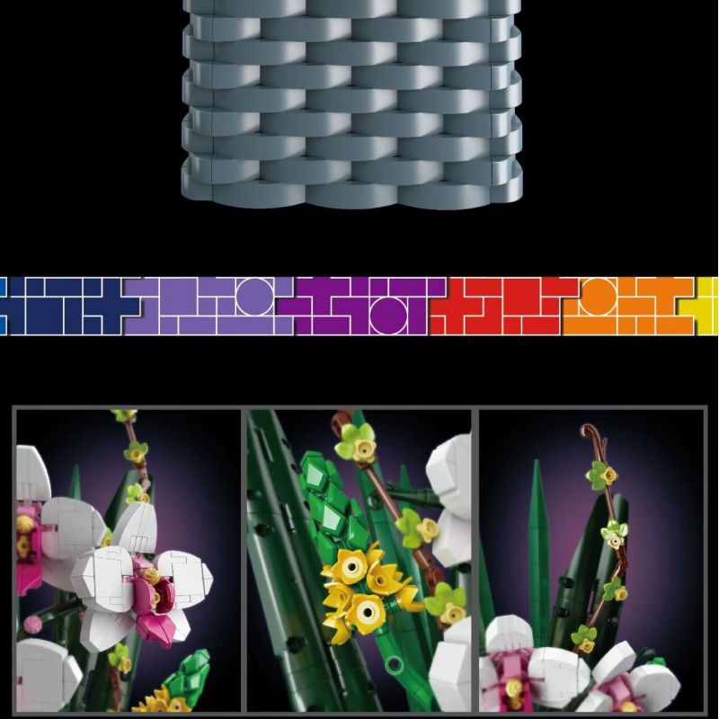 MouldKing 10025 Mould King 10025 non  MÃI BÊN NHAU · LAN HỒ ĐIỆP bộ đồ chơi xếp lắp ráp ghép mô hình Flowers FLOWER WORLD ETERNAL BUTTERFLY Hoa 1158 khối