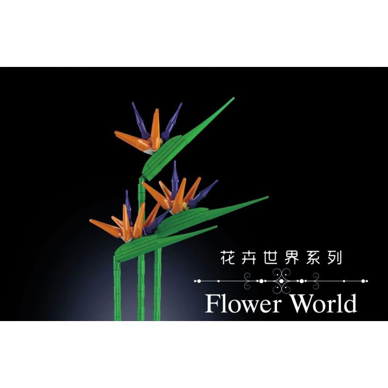 MouldKing 10024 10024S Mould King 10024 10024S non  CHIM THIÊN ĐƯỜNG · STRELITZIA bộ đồ chơi xếp lắp ráp ghép mô hình Flowers FLOWER WORLD BIRDS OF PARADISE Hoa 1608 khối