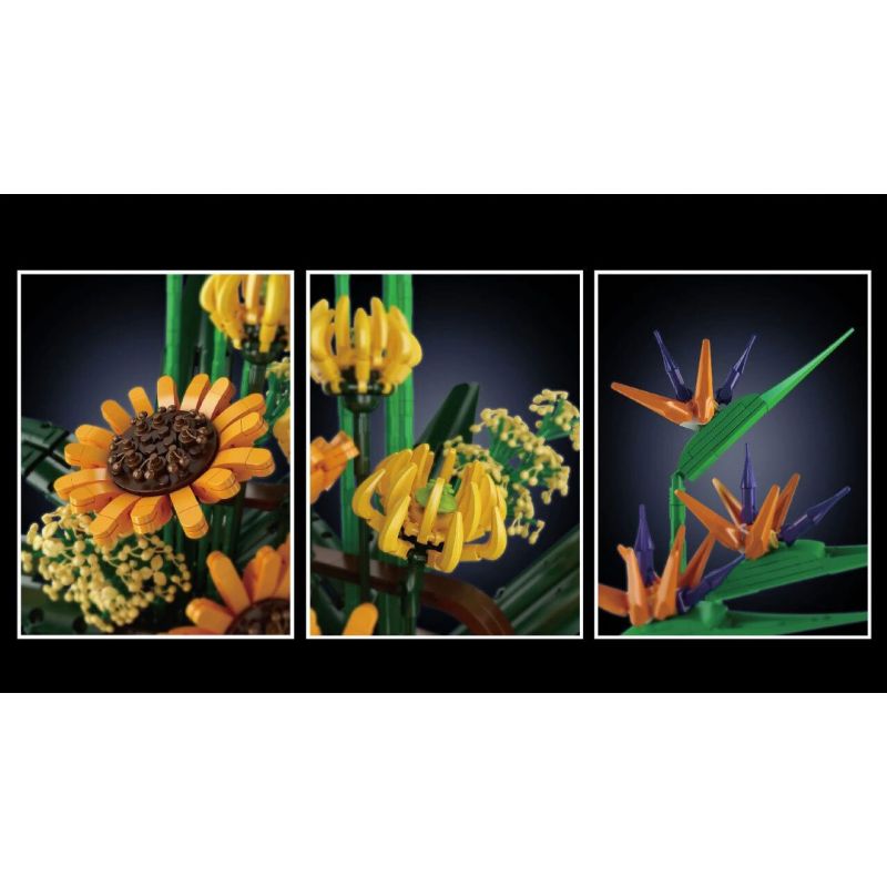 MouldKing 10024 10024S Mould King 10024 10024S non  CHIM THIÊN ĐƯỜNG · STRELITZIA bộ đồ chơi xếp lắp ráp ghép mô hình Flowers FLOWER WORLD BIRDS OF PARADISE Hoa 1608 khối