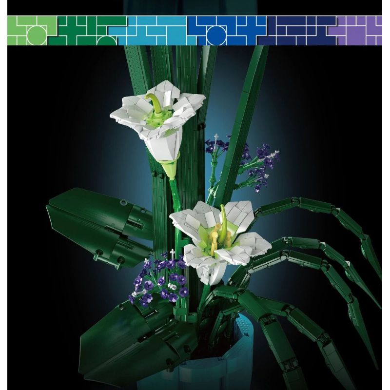 MouldKing 10023 Mould King 10023 non  THẾ GIỚI HOA TIÊN VÂN THƯỢNG·LILY bộ đồ chơi xếp lắp ráp ghép mô hình Flowers FLOWER WORLD FAIRY LILY 1513 khối
