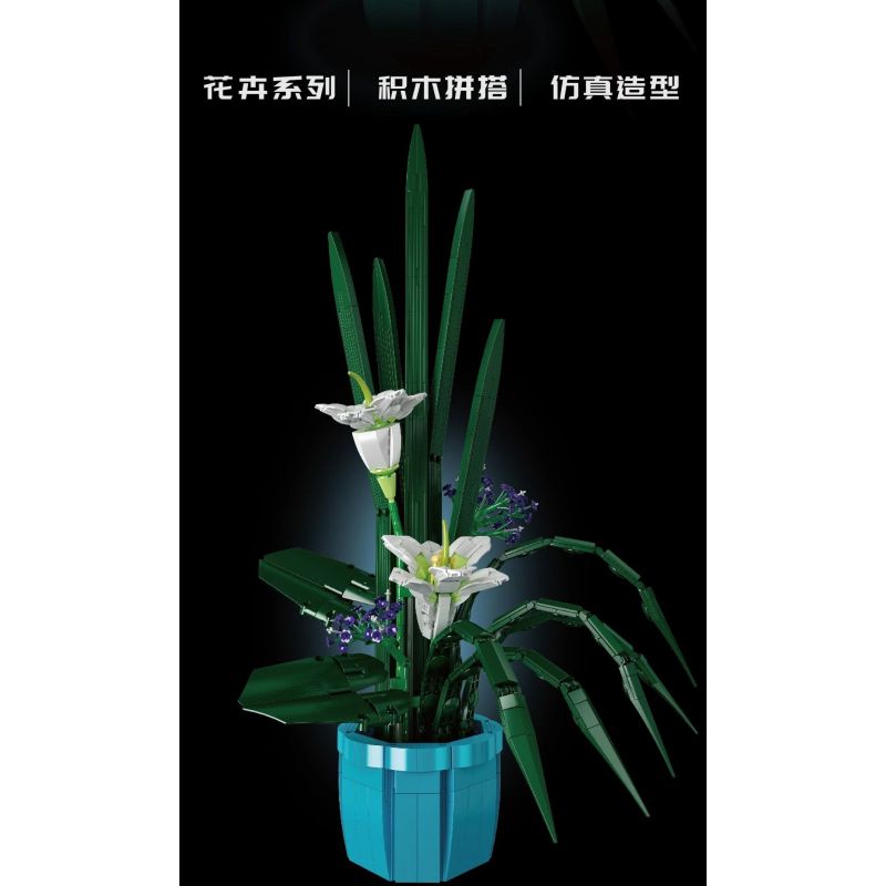 MouldKing 10023 Mould King 10023 non  THẾ GIỚI HOA TIÊN VÂN THƯỢNG·LILY bộ đồ chơi xếp lắp ráp ghép mô hình Flowers FLOWER WORLD FAIRY LILY 1513 khối