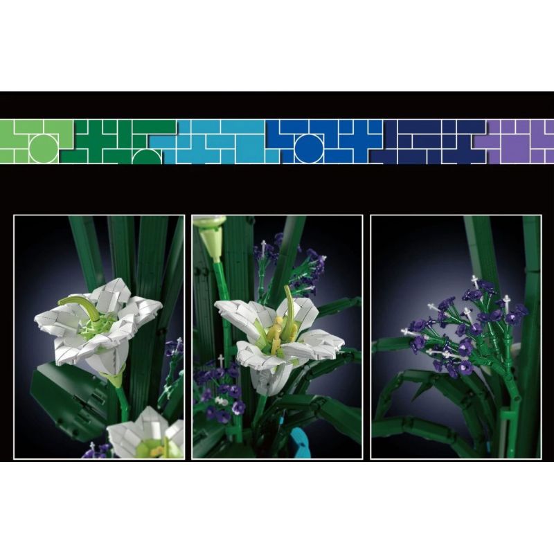 MouldKing 10023 Mould King 10023 non  THẾ GIỚI HOA TIÊN VÂN THƯỢNG·LILY bộ đồ chơi xếp lắp ráp ghép mô hình Flowers FLOWER WORLD FAIRY LILY 1513 khối