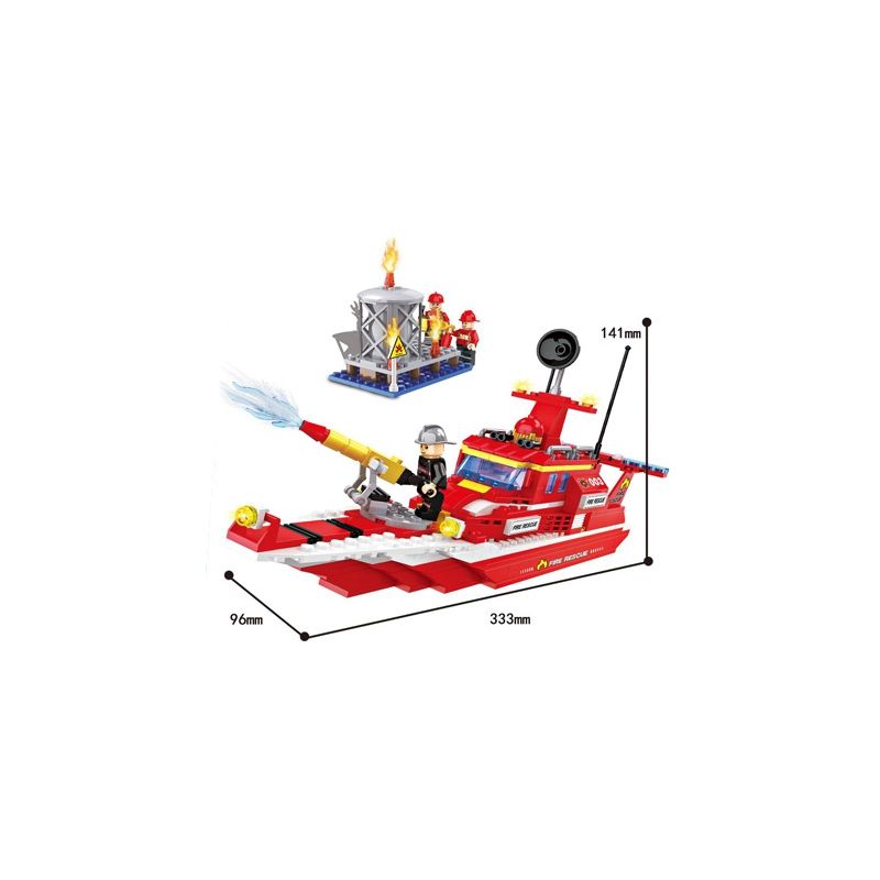 HSANHE 6557 non Lego THUYỀN CỨU HỎA bộ đồ chơi xếp lắp ráp ghép mô hình City Thành Phố 407 khối