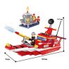 HSANHE 6557 non  THUYỀN CỨU HỎA bộ đồ chơi xếp lắp ráp ghép mô hình City Thành Phố 407 khối