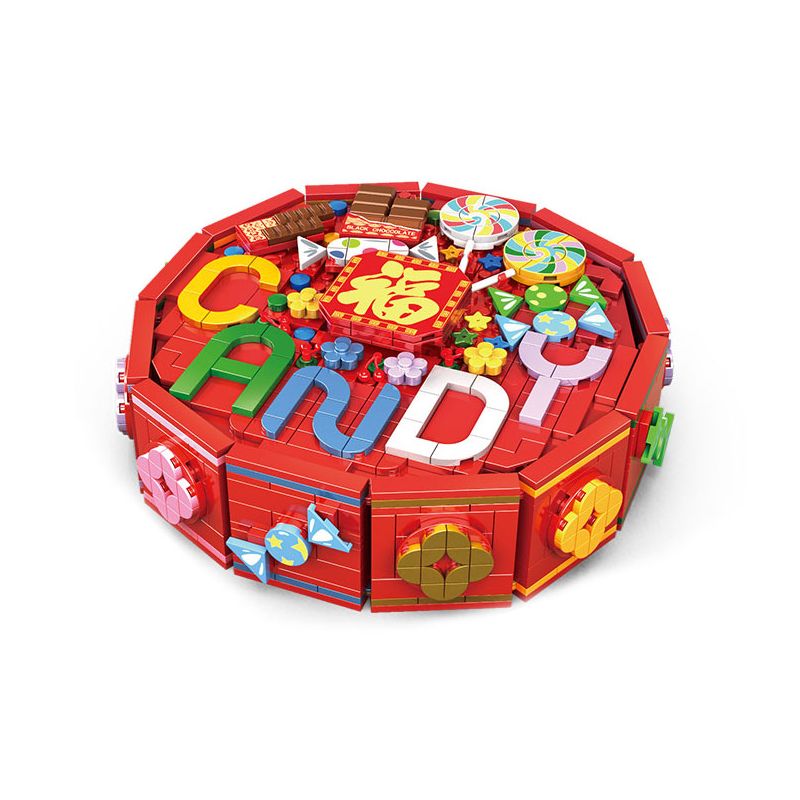 WOMA C9124 9124 non Lego HỘP KẸO NĂM MỚI NHỎ CỦA TRUNG QUỐC bộ đồ chơi xếp lắp ráp ghép mô hình Chinese Traditional Festivals Lễ Hội Cổ Truyền 851 khối