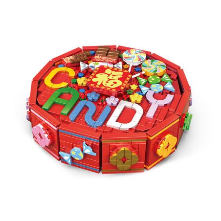 WOMA C9124 9124 non  HỘP KẸO NĂM MỚI NHỎ CỦA TRUNG QUỐC bộ đồ chơi xếp lắp ráp ghép mô hình Chinese Traditional Festivals Lễ Hội Cổ Truyền 851 khối