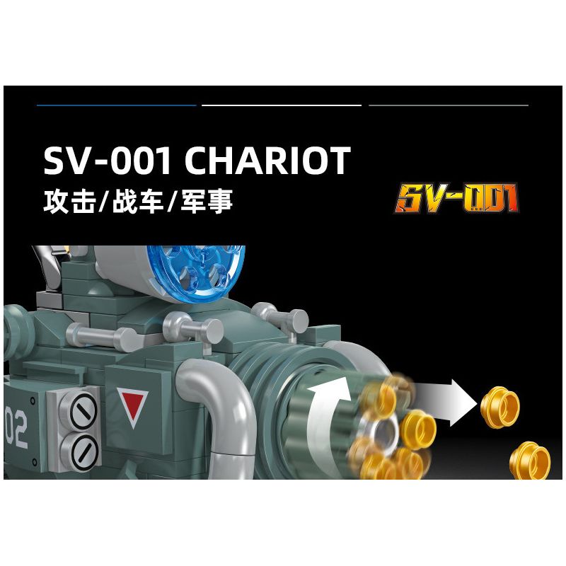 JIESTAR 37002 non  XE TĂNG SV-001 bộ đồ chơi xếp lắp ráp ghép mô hình Metal Slug SV-001 CHARIOT Trò Chơi 725 khối