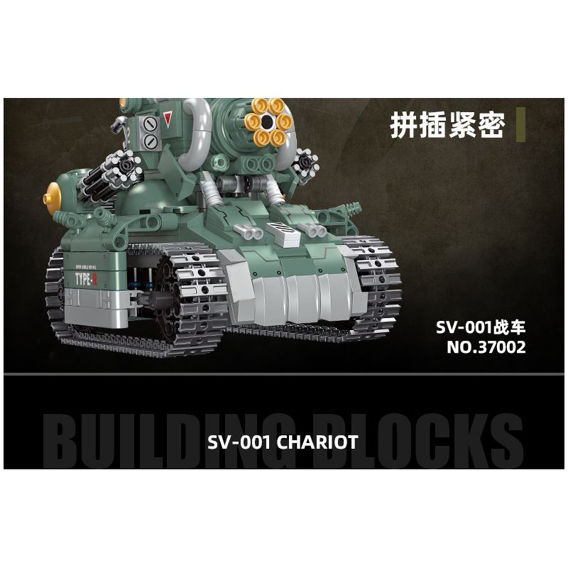 JIESTAR 37002 non  XE TĂNG SV-001 bộ đồ chơi xếp lắp ráp ghép mô hình Metal Slug SV-001 CHARIOT Trò Chơi 725 khối