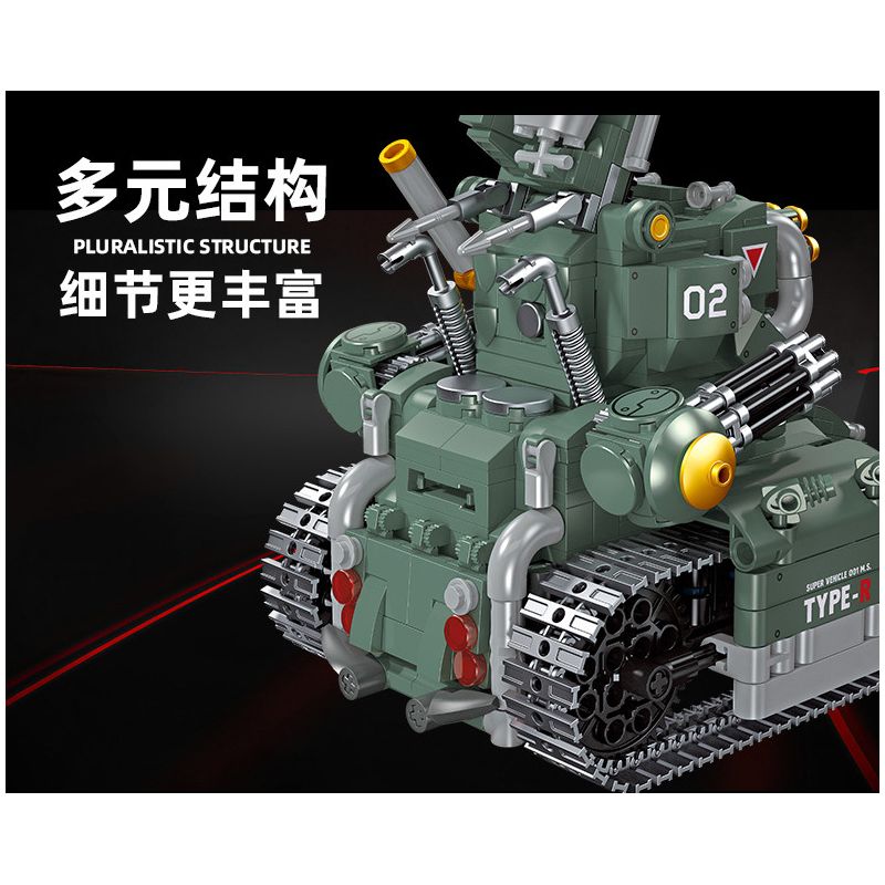 JIESTAR 37002 non  XE TĂNG SV-001 bộ đồ chơi xếp lắp ráp ghép mô hình Metal Slug SV-001 CHARIOT Trò Chơi 725 khối