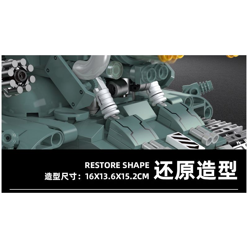 JIESTAR 37002 non  XE TĂNG SV-001 bộ đồ chơi xếp lắp ráp ghép mô hình Metal Slug SV-001 CHARIOT Trò Chơi 725 khối