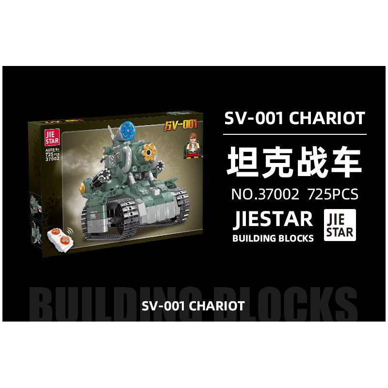 JIESTAR 37002 non  XE TĂNG SV-001 bộ đồ chơi xếp lắp ráp ghép mô hình Metal Slug SV-001 CHARIOT Trò Chơi 725 khối