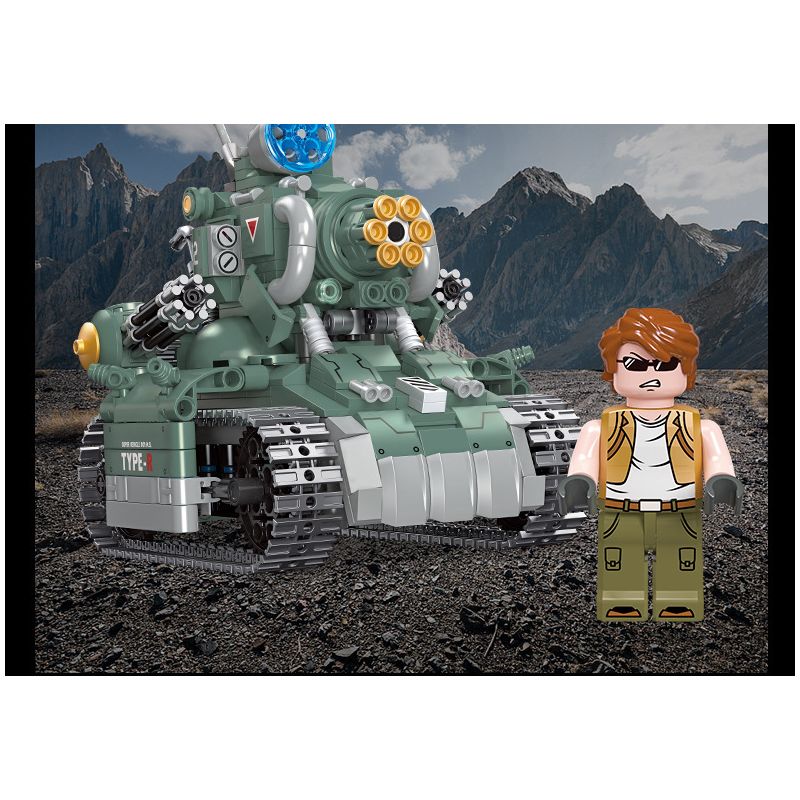 JIESTAR 37002 non  XE TĂNG SV-001 bộ đồ chơi xếp lắp ráp ghép mô hình Metal Slug SV-001 CHARIOT Trò Chơi 725 khối