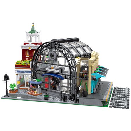 JIESTAR 89154 non  ĐIỂM ĐÓN TẠI SẢNH NHÀ GA bộ đồ chơi xếp lắp ráp ghép mô hình Modular Buildings THE MEETING POINT Mô Hình Nhà Cửa 2720 khối