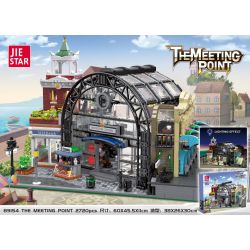 JIESTAR 89154 non  ĐIỂM ĐÓN TẠI SẢNH NHÀ GA bộ đồ chơi xếp lắp ráp ghép mô hình Modular Buildings THE MEETING POINT Mô Hình Nhà Cửa 2720 khối