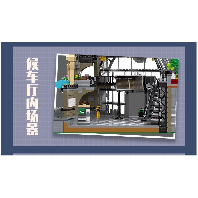 JIESTAR 89154 non  ĐIỂM ĐÓN TẠI SẢNH NHÀ GA bộ đồ chơi xếp lắp ráp ghép mô hình Modular Buildings THE MEETING POINT Mô Hình Nhà Cửa 2720 khối