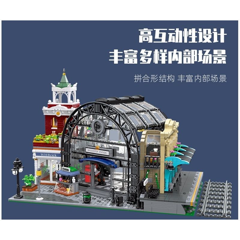 JIESTAR 89154 non  ĐIỂM ĐÓN TẠI SẢNH NHÀ GA bộ đồ chơi xếp lắp ráp ghép mô hình Modular Buildings THE MEETING POINT Mô Hình Nhà Cửa 2720 khối