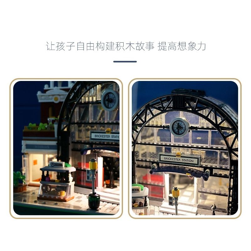 JIESTAR 89154 non  ĐIỂM ĐÓN TẠI SẢNH NHÀ GA bộ đồ chơi xếp lắp ráp ghép mô hình Modular Buildings THE MEETING POINT Mô Hình Nhà Cửa 2720 khối