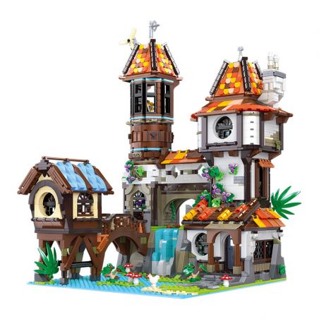 JIESTAR 89149 non  HỌC GIẢ VEN SÔNG bộ đồ chơi xếp lắp ráp ghép mô hình Modular Buildings THE RIVERSIDE SCHOLARS Mô Hình Nhà Cửa 2488 khối