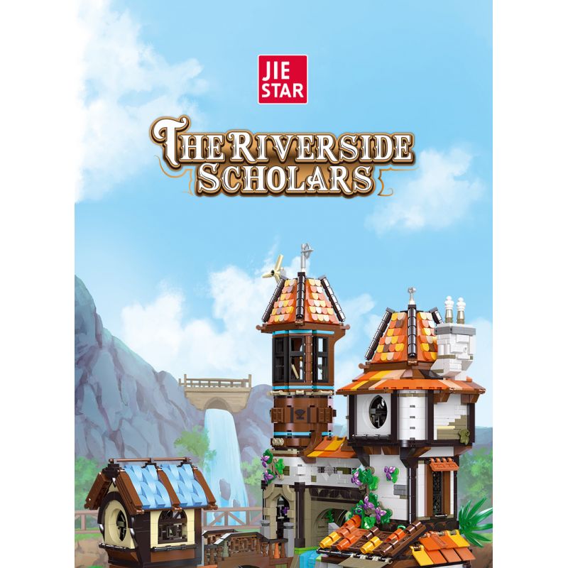 JIESTAR 89149 non  HỌC GIẢ VEN SÔNG bộ đồ chơi xếp lắp ráp ghép mô hình Modular Buildings THE RIVERSIDE SCHOLARS Mô Hình Nhà Cửa 2488 khối