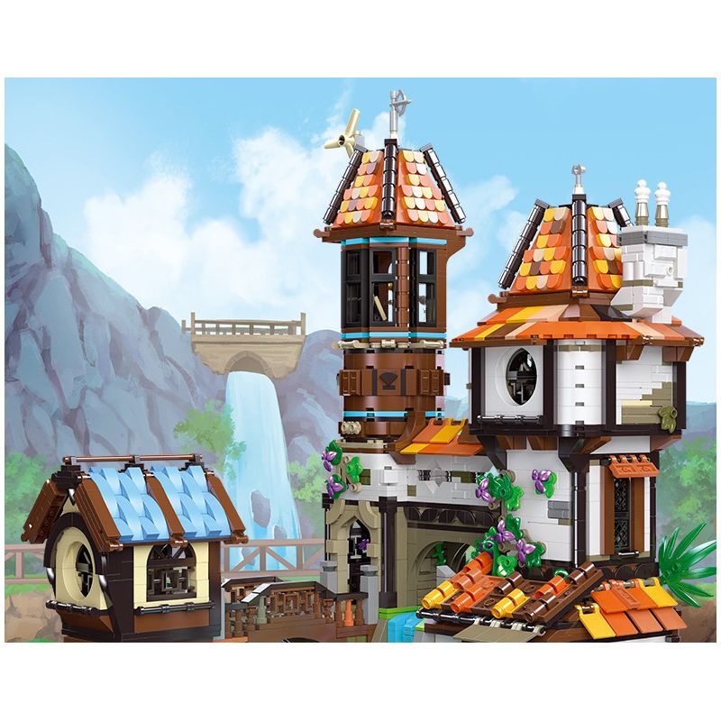 JIESTAR 89149 non  HỌC GIẢ VEN SÔNG bộ đồ chơi xếp lắp ráp ghép mô hình Modular Buildings THE RIVERSIDE SCHOLARS Mô Hình Nhà Cửa 2488 khối