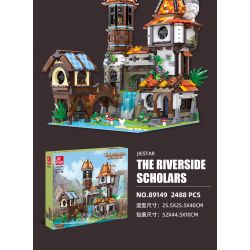 JIESTAR 89149 non  HỌC GIẢ VEN SÔNG bộ đồ chơi xếp lắp ráp ghép mô hình Modular Buildings THE RIVERSIDE SCHOLARS Mô Hình Nhà Cửa 2488 khối