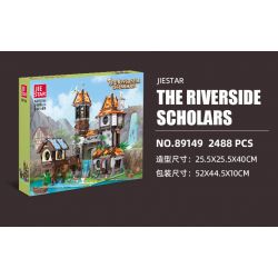 JIESTAR 89149 non  HỌC GIẢ VEN SÔNG bộ đồ chơi xếp lắp ráp ghép mô hình Modular Buildings THE RIVERSIDE SCHOLARS Mô Hình Nhà Cửa 2488 khối