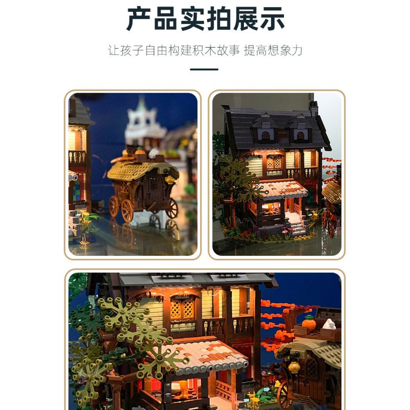 JIESTAR 89148 non  NHÀ TRỌ THỜI TRUNG CỔ bộ đồ chơi xếp lắp ráp ghép mô hình AMEDIEVA INN 2710 khối