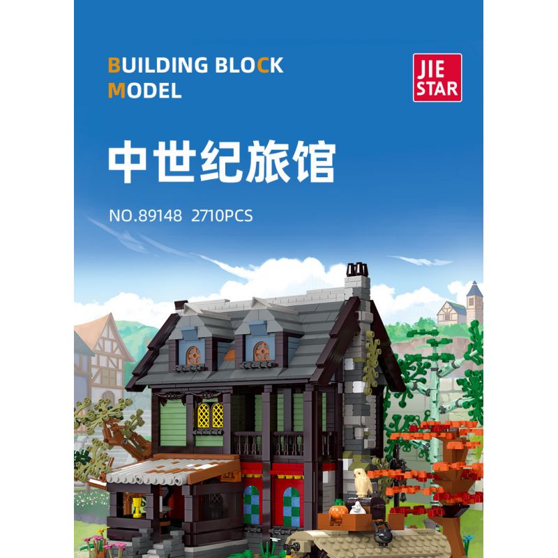 JIESTAR 89148 non  NHÀ TRỌ THỜI TRUNG CỔ bộ đồ chơi xếp lắp ráp ghép mô hình AMEDIEVA INN 2710 khối