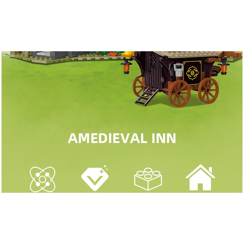 JIESTAR 89148 non  NHÀ TRỌ THỜI TRUNG CỔ bộ đồ chơi xếp lắp ráp ghép mô hình AMEDIEVA INN 2710 khối