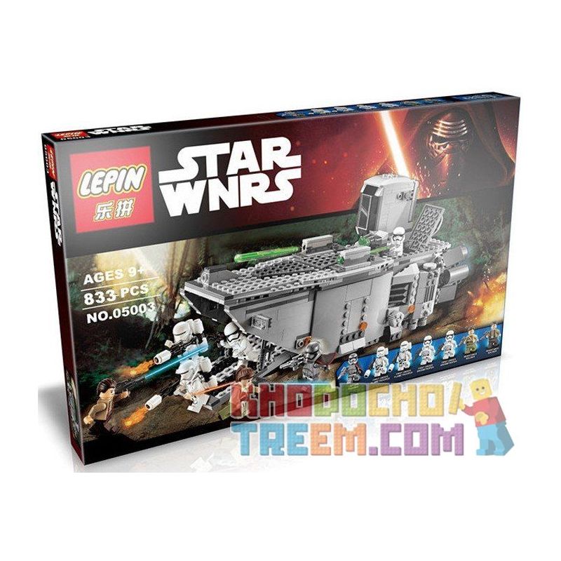 NOT Lego FIRST ORDER TRANSPORTER 75103 LEPIN 05003 xếp lắp ráp ghép mô hình TÀU ĐỔ BỘ NGƯỜI VẬN CHUYỂN ĐƠN HÀNG ĐẦU TIÊN Star Wars Chiến Tranh Giữa Các Vì Sao 792 khối