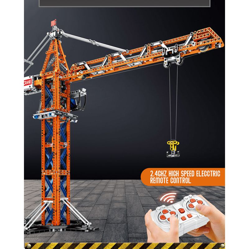 REOBRIX 22013 non  CẨU THÁP bộ đồ chơi xếp lắp ráp ghép mô hình  TOWER CRANE Kỹ Thuật Công Nghệ Cao Mô Hình Phương Tiện 1288 khối