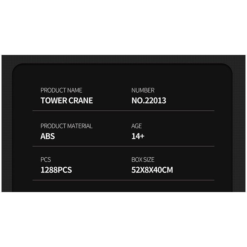 REOBRIX 22013 non  CẨU THÁP bộ đồ chơi xếp lắp ráp ghép mô hình  TOWER CRANE Kỹ Thuật Công Nghệ Cao Mô Hình Phương Tiện 1288 khối