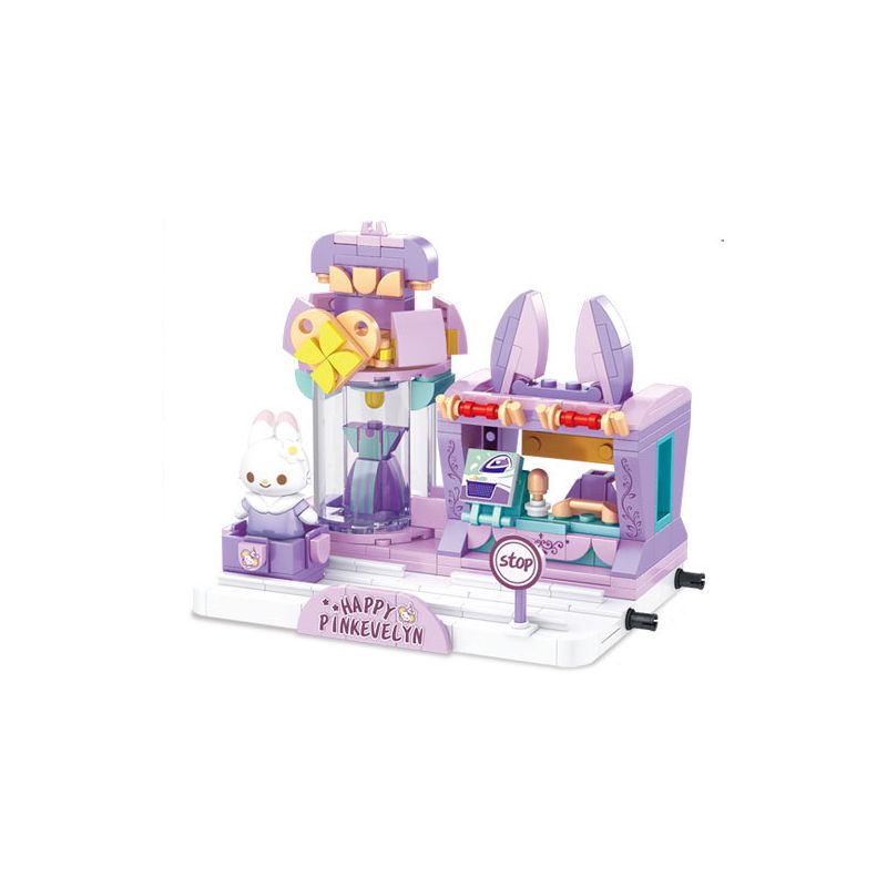 WISDOM TREE T1011-1 1011-1 T1011-2 1011-2 T1011-3 1011-3 T1011-4 1011-4 non  PINK EVELYN 4 KIỂU NHÀ KEM SHOP QUẦN ÁO TIỆM BÁNH THỎ bộ đồ chơi xếp lắp ráp ghép mô hình Girl Con Gái 1164 khối