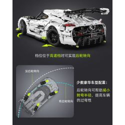 CADA DOUBLEE C61048 61048 non  BÓNG MA THỤY ĐIỂN FANTASMA tỷ lệ 1:8 bộ đồ chơi xếp lắp ráp ghép mô hình FANTASMA SPORTS CAR 4346 khối