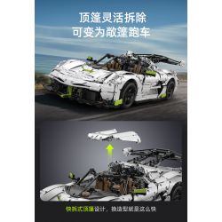 CADA DOUBLEE C61048 61048 non  BÓNG MA THỤY ĐIỂN FANTASMA tỷ lệ 1:8 bộ đồ chơi xếp lắp ráp ghép mô hình FANTASMA SPORTS CAR 4346 khối