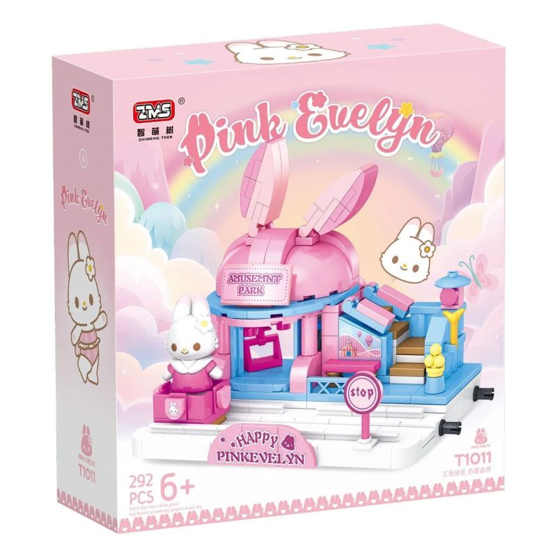 WISDOM TREE T1011-1 1011-1 T1011-2 1011-2 T1011-3 1011-3 T1011-4 1011-4 non  PINK EVELYN 4 KIỂU NHÀ KEM SHOP QUẦN ÁO TIỆM BÁNH THỎ bộ đồ chơi xếp lắp ráp ghép mô hình Girl Con Gái 1164 khối
