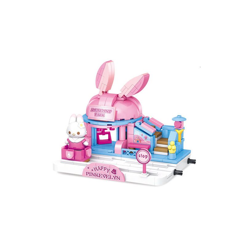 WISDOM TREE T1011-1 1011-1 T1011-2 1011-2 T1011-3 1011-3 T1011-4 1011-4 non  PINK EVELYN 4 KIỂU NHÀ KEM SHOP QUẦN ÁO TIỆM BÁNH THỎ bộ đồ chơi xếp lắp ráp ghép mô hình Girl Con Gái 1164 khối