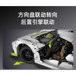 CADA DOUBLEE C61048 61048 non  BÓNG MA THỤY ĐIỂN FANTASMA tỷ lệ 1:8 bộ đồ chơi xếp lắp ráp ghép mô hình FANTASMA SPORTS CAR 4346 khối