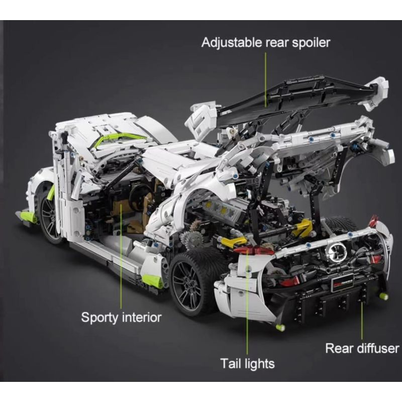 CADA DOUBLEE C61048 61048 non  BÓNG MA THỤY ĐIỂN FANTASMA tỷ lệ 1:8 bộ đồ chơi xếp lắp ráp ghép mô hình FANTASMA SPORTS CAR 4346 khối