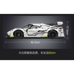 CADA DOUBLEE C61048 61048 non  BÓNG MA THỤY ĐIỂN FANTASMA tỷ lệ 1:8 bộ đồ chơi xếp lắp ráp ghép mô hình FANTASMA SPORTS CAR 4346 khối